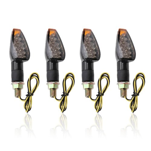 4PCS Motorcycle Turn Signals,14LED Front & Rear Motorcycle Blinkers with Cool Amber Lamp,Universal 12V Motorcycle Turn Signal Light Compatible with Yamaha Kawasaki Motorcycle Accessories