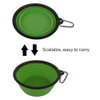 Guardians Large Collapsible Dog Bowls, 34oz Travel Water Food Bowls Portable Foldable Collapse Dishes with Carabiner Clip, 2 Pack (Green+Blue)