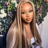 Wiggins Hair Ombre Blonde Lace Front Wig Human Hair Highlight Brown Lace Front Wigs Human Hair 4/613 Brown Blonde Highlight Wig 5x5 Straight Lace Front Wigs Human Hair Wigs For Black Women 20 Inch