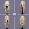 Aida ble Mixed Blonde Long Wave Wig for Women -26inch Middle Part Long Curly Wig Heat Resistant Synthetic Hair Looking Natural, Fiber Wig for Daily Party Use