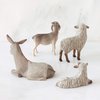 Willow Tree Sheltering Animals for The Holy Family, Giving Watch, Warmth, Protection, Gray-White Standing Goat, Gray Donkey, 2 White Sheep, Sculpted Hand-Painted Nativity Scene Figures, 4-Piece Set
