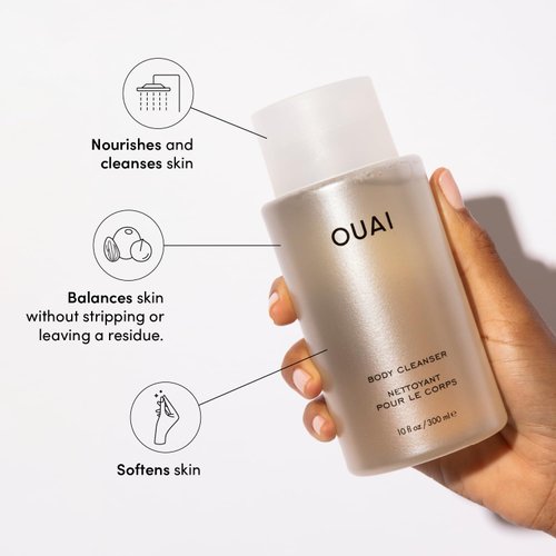 OUAI Body Cleanser, Dean Street - Foaming Body Wash with Jojoba Oil and Rosehip Oil to Hydrate, Nurture, Balance and Soften Skin - Paraben, Phthalate and Sulfate Free Skin Care Products (10 Fl Oz)