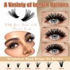 LAKANAKU Lash Clusters Wispy Fluffy Cluster Eyelash Extensions,400 PCS Individual Lashes Cluster 60D Diy Lash Extensions,10-16mm D Curl Lash Extension Clusters, Thin Band Volume Lash Clusters at Home
