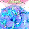Jigejunfa Cloud Slime with Stars Moons Glitter Add Ins, Scented Premade Slime for Kids, Stretchy Sludge Non Sticky Putty, Slime Party Favors Stress Relief Toy for Girls Boys Birthday, Blue/Purple 7OZ