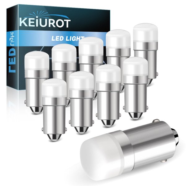 Keiurot 1820 Bulb 1445 1813 1816 1815 757 53 57#313 BA9S Led Bulb 10-30Volt for Lionel Train Light Bulbs, Instrument Indicator Lights, House Number Light Bulb 1818 1819 1895 Warm White 10Pack