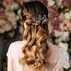 AW BRIDAL 2Pcs Wedding Hair Pins Pearl Bridal Hair Pieces Pins Bridal Hair Comb Clip for Wedding Hair Accessories for Brides Bridesmaids(Gold)