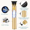 Hair Clippers for Mens Zero Gapped Cordless Hair Trimmer T-Blade Trimmer Professional Haircut & Grooming Kit Rechargeable Edgers Clippers Hair Trimmer Shaver Cutting Kit with LCD Display (Gold)