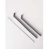 KoffieStraw Reusable Straws | 2-Pack with Stainless Steel Cleaning Brushes | Long Lasting & BPA-Free Standard Size Straws for Coffee, Tea, Milk, Cold & Hot Drink | Black - 8", 10