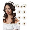 Ufgin Women's Sunflower Headband Set - Hair Clips, Wreath, Hippie Accessories & Hair Accessories for Girls (White)