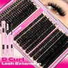DIY Lash Extension Kit Fluffy Lash Clusters Kit 300PCS Eyelash Clusters with Bond and Seal Glue Thick 60D+80D+100D Cluster Eyelash Extensions Kit D Curl Volume Individual Lashes Kit DIY at Home