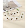 Ufgin Women's Sunflower Headband Set - Hair Clips, Wreath, Hippie Accessories & Hair Accessories for Girls (White)