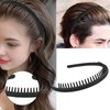 Unisex Hair Band 9Pcs Plastic Headband with Teeth Head Bands Combing Hairbands Wavy Outdoor Sports Headbands for Men's Hair Band Hoop Clips Women Accessories Non Slip Head Band Headwear,C and B