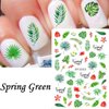 12 Sheets Summer Leaf Nail Art Stickers 3D Self-Adhesive Nail Decals Nail Art Supplies Palm Leaves Clover Nail Design for Women Manicure Nail Decorations Accessories