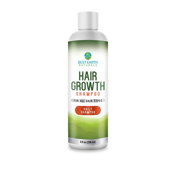 Best Earth Natrurals Hair Growth Shampoo For Healthy Hair Growth, Hair loss, Slow Growing and Thinning Hair For Men and Women 8 Ounces