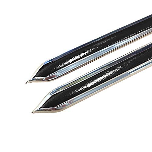 Vintage Style 5/8" Black & Chrome Side Body Trim Molding - Formed Pointed Ends