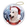 Holiday Pet Gifts German Shepherd (White) Santa Hat Dog Porcelain Christmas Tree Ornament