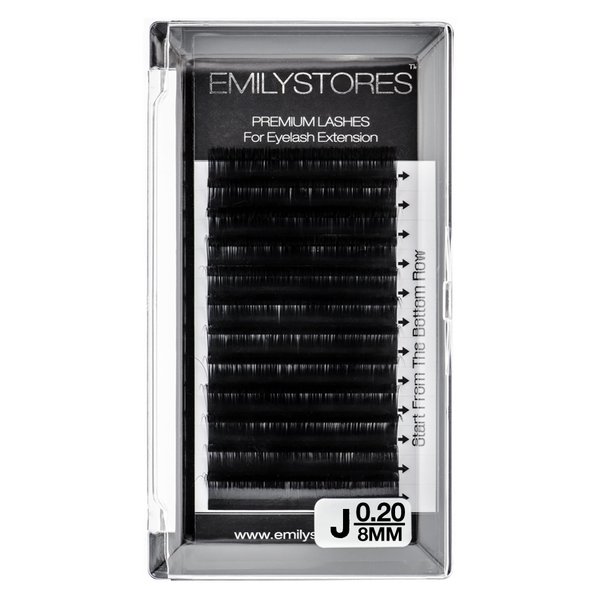 EMILYSTORES Lash Extensions 0.20mm Thickness J Curl 8mm Length Individual Volume Natural Looking Eyelashes For Eyelash Extensions(0.20,J,8mm)