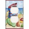 SnazzySwitch Beach Bag Decorative Outlet Cover - Single Duplex Receptacle Wall Plate