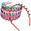 Duufin 12 Pieces Zigzag Shark Tooth Hair Headbands Wave Teeth Comb Headbands Non-slip Headband Fabric Covered Colorful Zig Zag Headbands for Girls and Women, 12 Colors