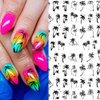 2pcs Nail Tropical Style Palm Summer Tree 3D Nail Stickers self-Adhesive Coconut Tree Manicure DIY Beauty Black Palm Tree Nail Stickers 3D Nail Decor Decal 2024 Beach Nail Decals