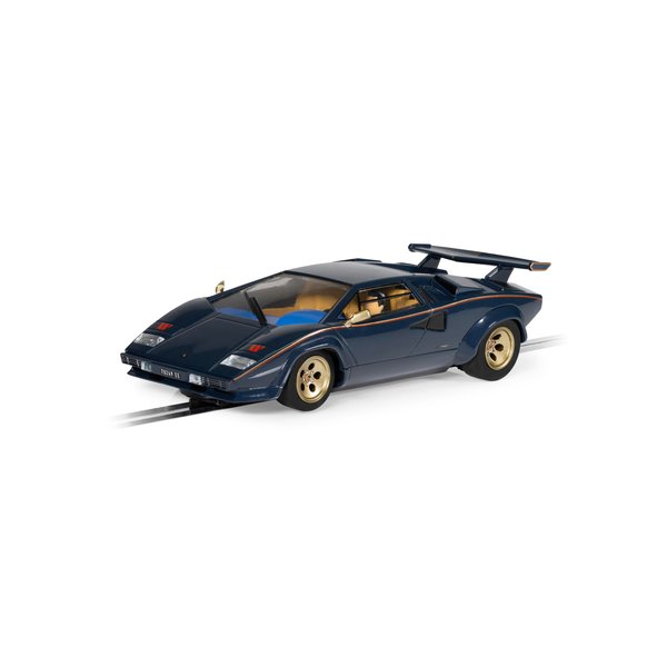 Scalextric Lamborghini Countach Blue & Gold Supercar 1:32 Slot Race Car C4411