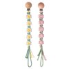 Symbolife Pacifier Clip for Boys Girls Floral Daisy Macrame Paci Clip Pacifier Holder Leash Boho Wooden Clips Handmade Braided Cotton Unisex Baby Shower Birthday Gift