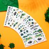 Blindery Irish Sticker Vinyl Saint Patrick's Day Tattoo Four-Leaf Clover Glow Tattoo Sticker Waterproof Shamrock Stickers Clover Luminous Tattoo Stickers for Holiday Ornament (Face tattoo sticker)