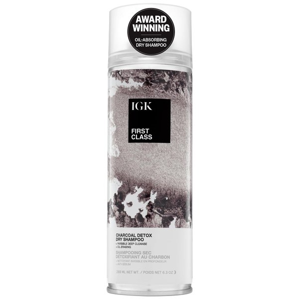 IGK FIRST CLASS Charcoal Detox Dry Shampoo | Volume + Soothes Scalp + Balance Oil | Vegan + Cruelty Free | 6.3 Oz