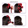 Red by Kiss Flexi Rods 7", 3/4" Diameter - Heatless Hair Curler for 90S Glamorous Bouncy Curls Beach Waves, No Slips, Sleep Styler (5 PCS x 3 PACKS)