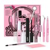 PRO DIY Lash Extension Tools Kit Lash Clusters Tools Lash Bond and Seal Lash Overnighter Cluster Lash Tweezer for Beginner DIY Lashes at Home (DIY Lash Tools)