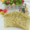 Ankirol 100pcs Sheer Organza Favor Bags For Wedding Baby Shower Rattan Print Gift Bags Samples Display Drawstring Pouches (3x4 inch, gold)