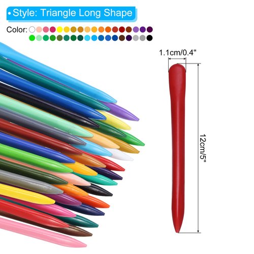 PATIKIL Washable Crayons, 36Pcs 36 Colors Easy to Grip Triangle Long Shape Crayon with Box for Art Craft Supplies Drawing Learning & Practice Festival Gift