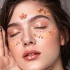 Autumn Face Sticker Yelllow Orange Maple Leaf Temporary Tattoos Sticker Glittery Face Body Tattoos Party Makeup Self AdhesiveThanksgiving Party Supplies
