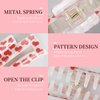 Valentine's Day Square Claw Clips for Thick Thin Hair, 3" Medium Hair Clips with Red Heart Patterns Non-Slip Hair Claw Clips Strong Hold Hair Styling Accessories for Women Girls Bridesmaid Gift, 1Pack