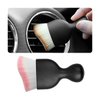 Osilly Car Detailing Brush, Auto Interior Soft Bristles Curved Cleaning Brush, Dust Collectors Dirt Removal Tool for Car Dashboard, Air Conditioner Vents, Leather, Computer, Scratch Free (White/Pink)