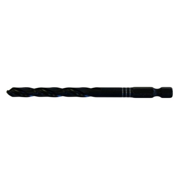 1/4" Black Oxide Hex Shank Drill Bit - Impact Rated - 5 Pack