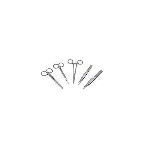 5 Pieces Scissors Forceps Hemostats Needle Holders Suture Lacreamon Set