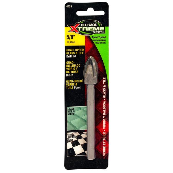 Disston - Dis-4187 4435 Xtreme Quad Tipped Glass & Tile Drill Bit, 5/8"