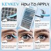 KevKev Lash Clusters 96Pcs Eyelash Clusters Lashes Wispy Natural Style Lashes Clusters Individual Lashes Natural Look Cluster Lashes DIY Eyelash Extension Super Thin Band & Soft (Oasis,D-8-16mix)