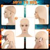 BOUBONI 2/4/6/8 Pack Halloween Bald Cap for Woman, Makeup Latex Bald Caps Nylon Bald Head Wig Cap for Halloween Party Adult (Thin, 4)
