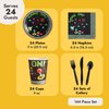 Juvale 144-Piece Retro Video Game Party Supplies - Includes Plates, Napkins, Cups, and Cutlery for Arcade Birthday Party Decorations (Serves 24)