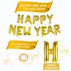 Happy New Year Balloon, 16inch New Year Letter Balloons NYE Decorations 2025, New Years Eve Party Banner Supplies 2025 Set (Blue)