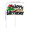 1Pc Green Happy Birthday Cake Topper for Gnchh Merry Christmas Birthday Themed Santa Cake Decorations Teenager Girls Boy's Gift Birthday Party Supplies