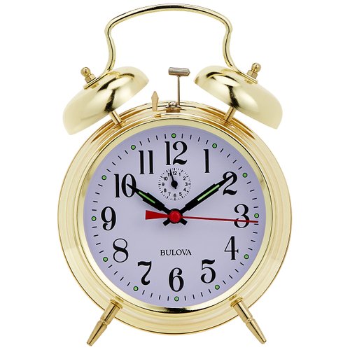 Bulova B8124 Bellman Alarm Clock, Gold