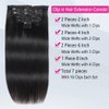 Clip in Hair Extensions 14inch Real Human Hair, 7pcs 95g Black Hair Extensions Clip In Human Hair Double Weft, Soft Straight Unprocessed Hair Extensions Real Human Hair Full Head (#1B Black, 14 Inch)