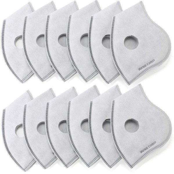 BASE CAMP Activated Carbon Replacement Filters Only for M PRO, M Plus or M Cross Mask,N Plus Mask (12filter)