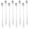 Ptwola 8 Pcs Coffee Tea Spoons Long Handle Stainless Steel Stirrers Ice Tea Drink Cocktail Stir Sticks Mixing Bar Spoon Reusable Tiny Condiment Stirring Spoon for Milkshake Cold Beverage Swizzle