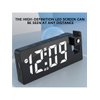 Projection Alarm Clock with USB Charging Multi-Function LED Large Digital Display Mirror Design Bedroom 180° Rotatable 24 Hour