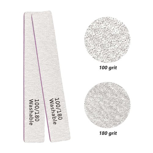 24 Pack Nail Files, 100/180 Grit Double Sides Professional Reusable Washable Nail File, Emery Boards Manicure Tool for Acrylic Nails