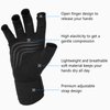 Duerer Arthritis Compression Gloves with Straps, Women Men for RSI, Carpal Tunnel, Rheumatoid, Tendonitis, Hand Pain, Hand Support. Fingerless Gloves for Computer Typing and Daily work (Black, L)